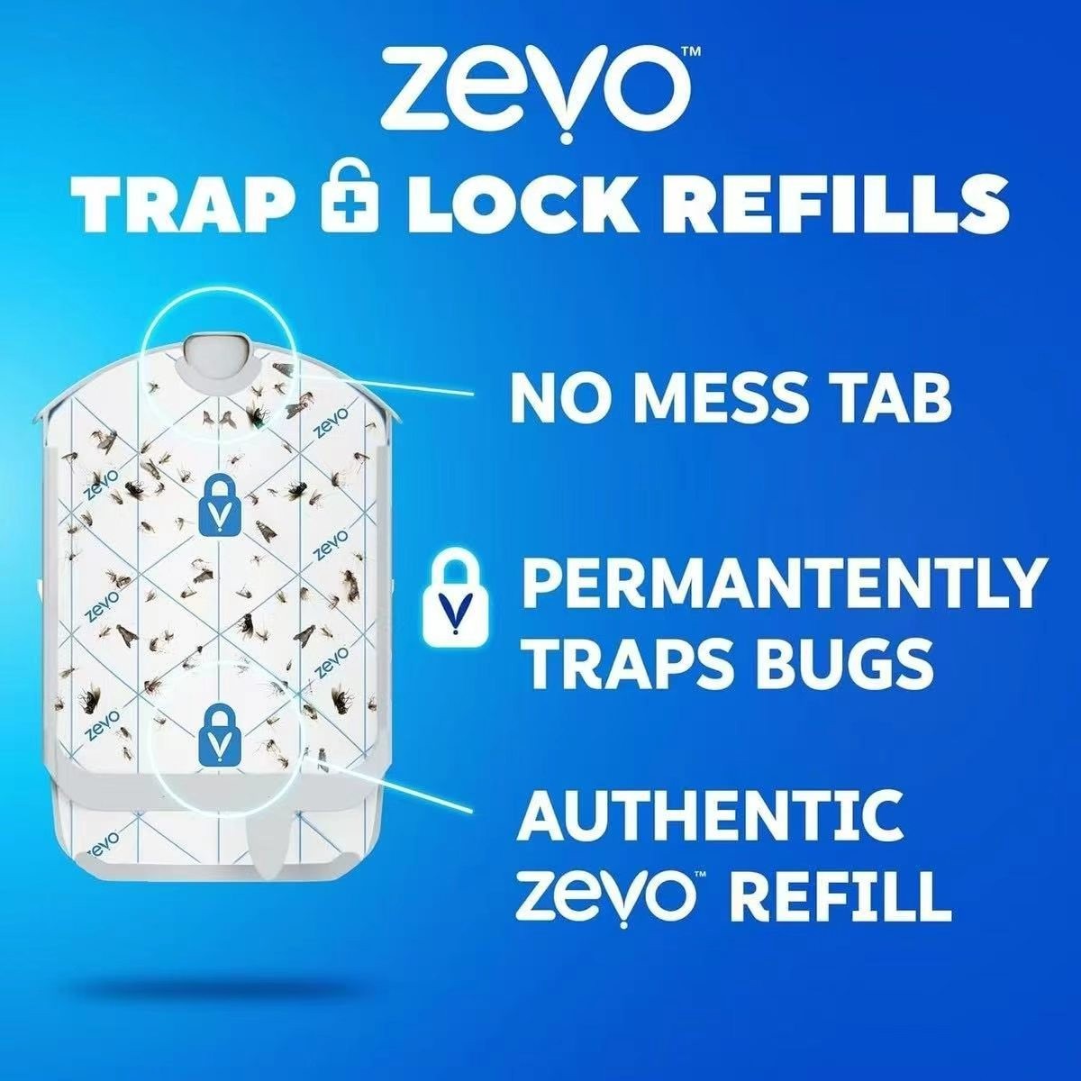 1 Pcs Zevo Flying Insect Trap Refill Cartridges Easy to Use 6 Refill Cartridges