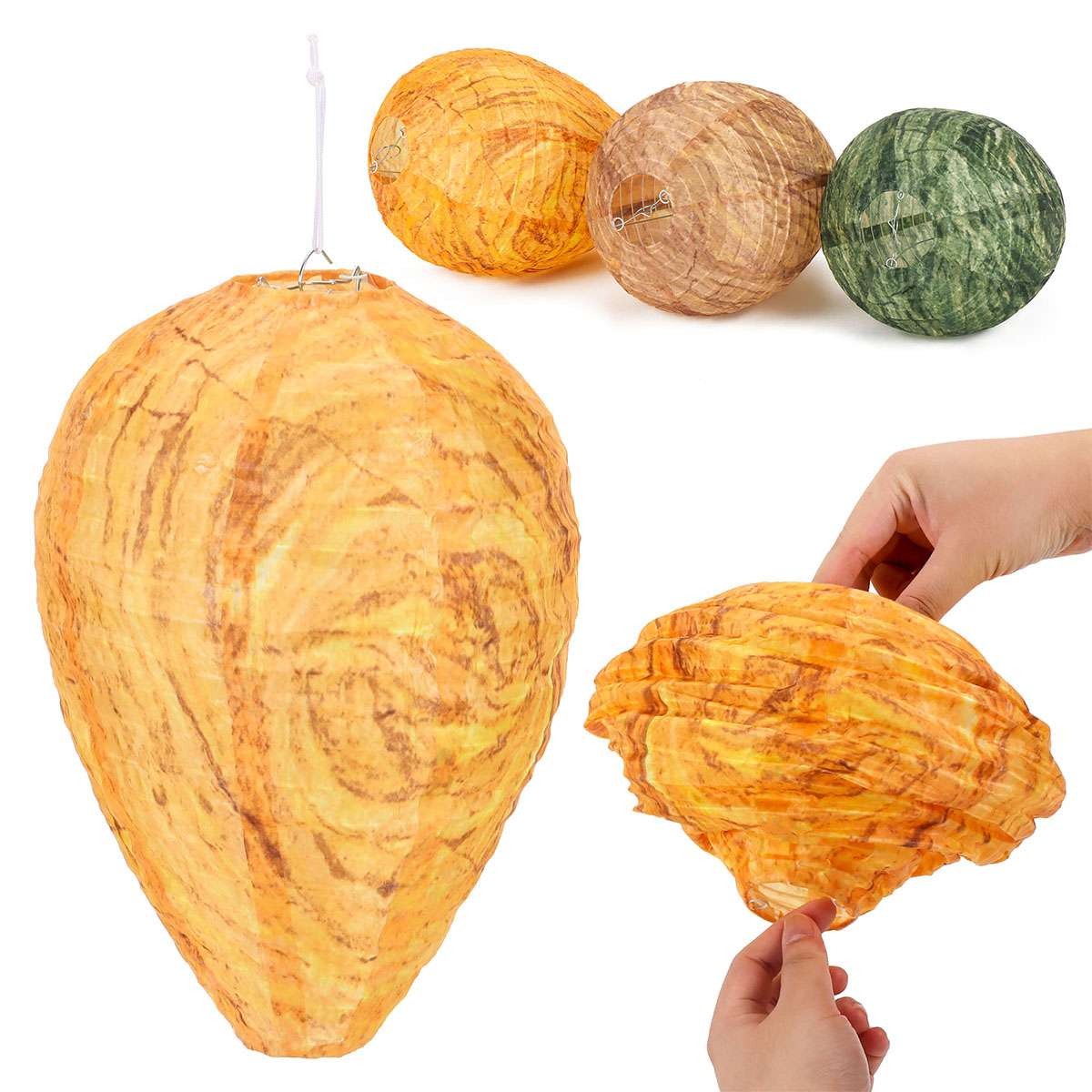 LOT Fake Hornet Nest Decoy Hanging Safe Wasp & Carpenter Bee Repellent Outdoor