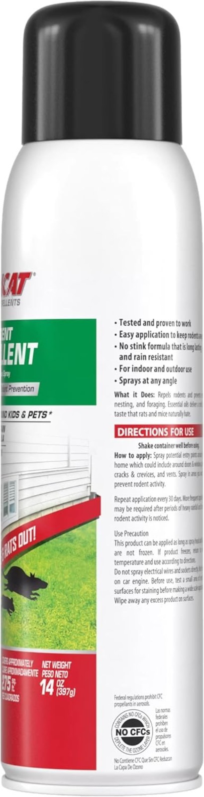 Long-Lasting Rodent Repellent Spray – Child & Pet Safe, Rain-Resistant Formula