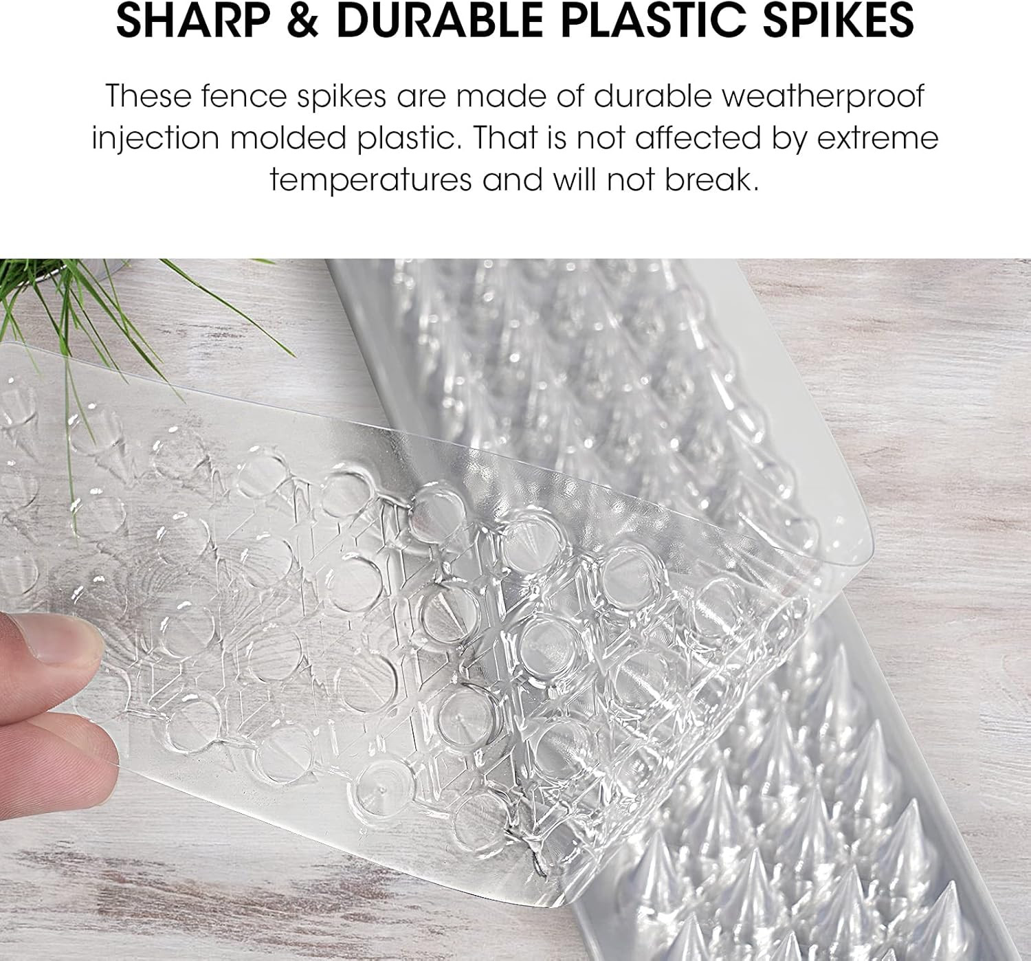 24 Pack Clear Transparent PVC Bird Spike Strips for outside Fences and Roofs to