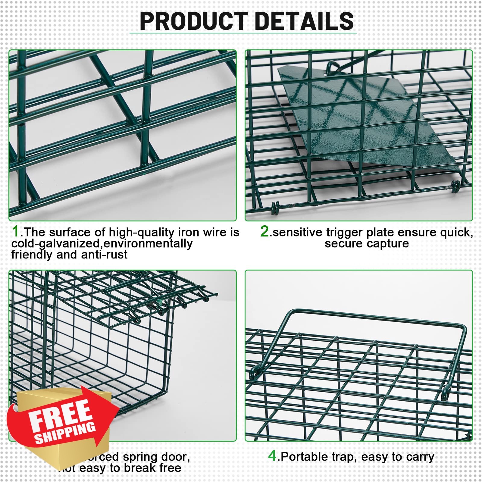 Qualirey Green 1 Pcs Live Animal Trap