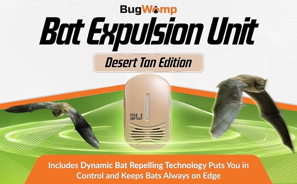 BugWomp Bat Expulsion Unit – Equipped with Dynamic Repellent Technology (Tan)