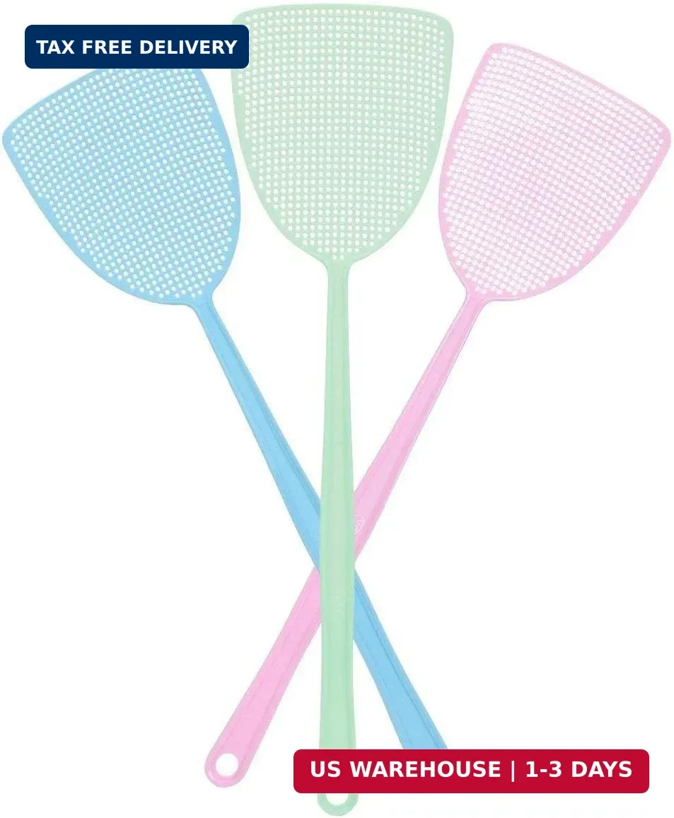Fly Swatter, Strong Flexible Manual Swat Set Pest Control, Assorted Colors (3 Pa