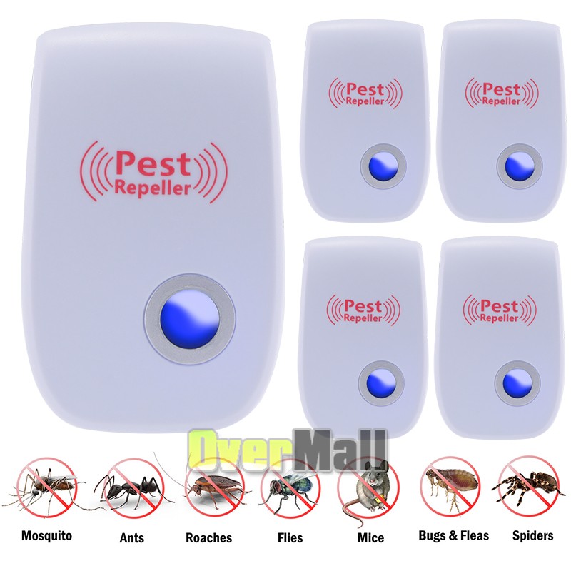 5 Pack Ultrasonic Pest Control Repeller Reject Rat Mouse US Plug-in Mice Spider