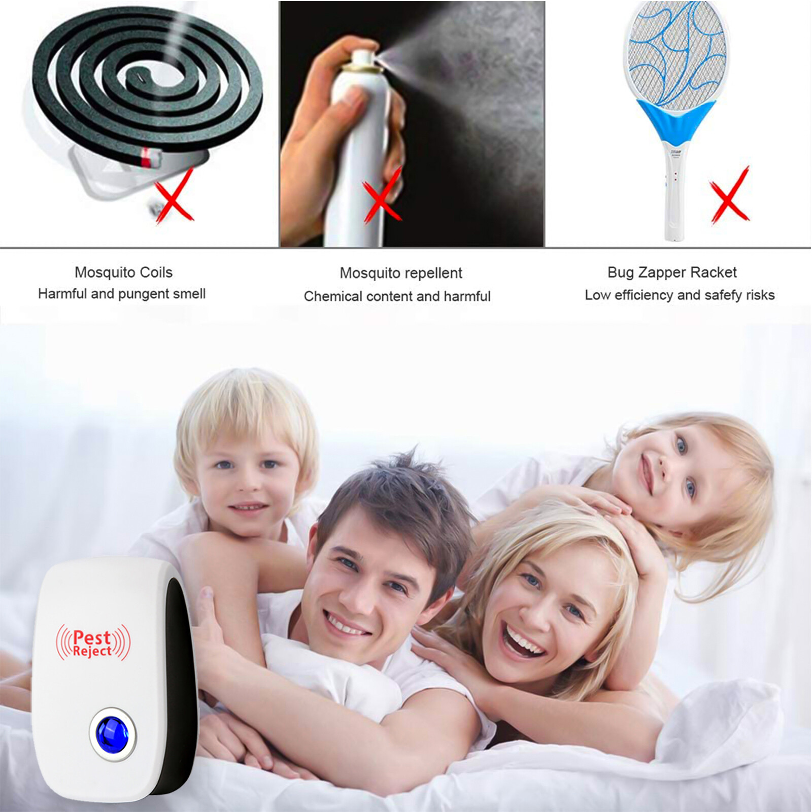 Electronic Pest Reject Control Ultrasonic Repeller Home Bug Rat Spider Roaches