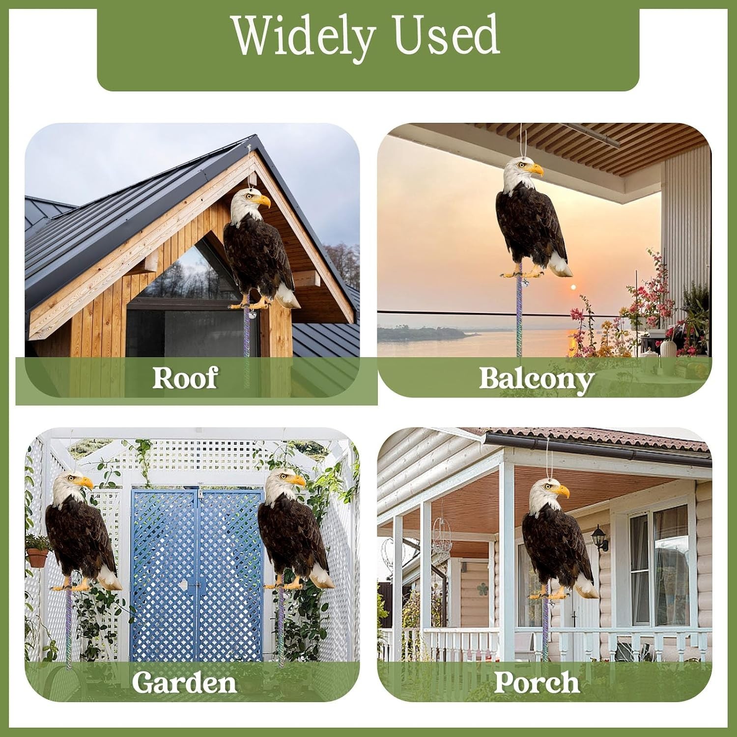 4 Pcs Classic Plastic Owls with Reflective Tape for Outdoor Garden Protection