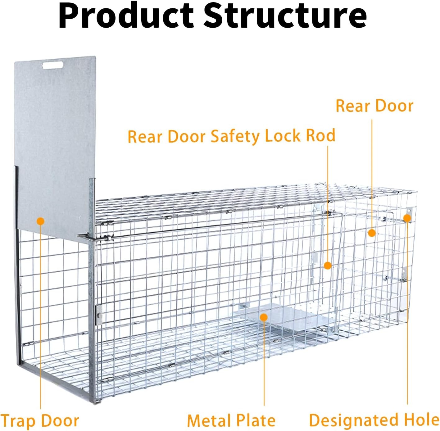 57″ Large Humane Live Animal Trap for Dogs, Foxes, Coyotes & Bobcats
