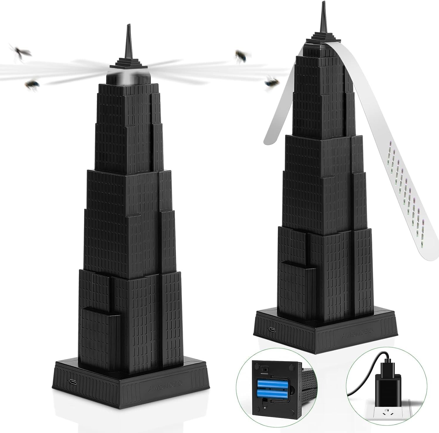Fly Fans for Tables, Fly Bug Repellent Outdoor Fans with Holographic Blades
