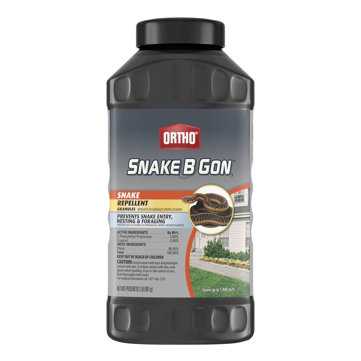 Snake Repellent Granules for Yard – No-Stink Formula, Covers 1,440 sq. ft., 2 lb