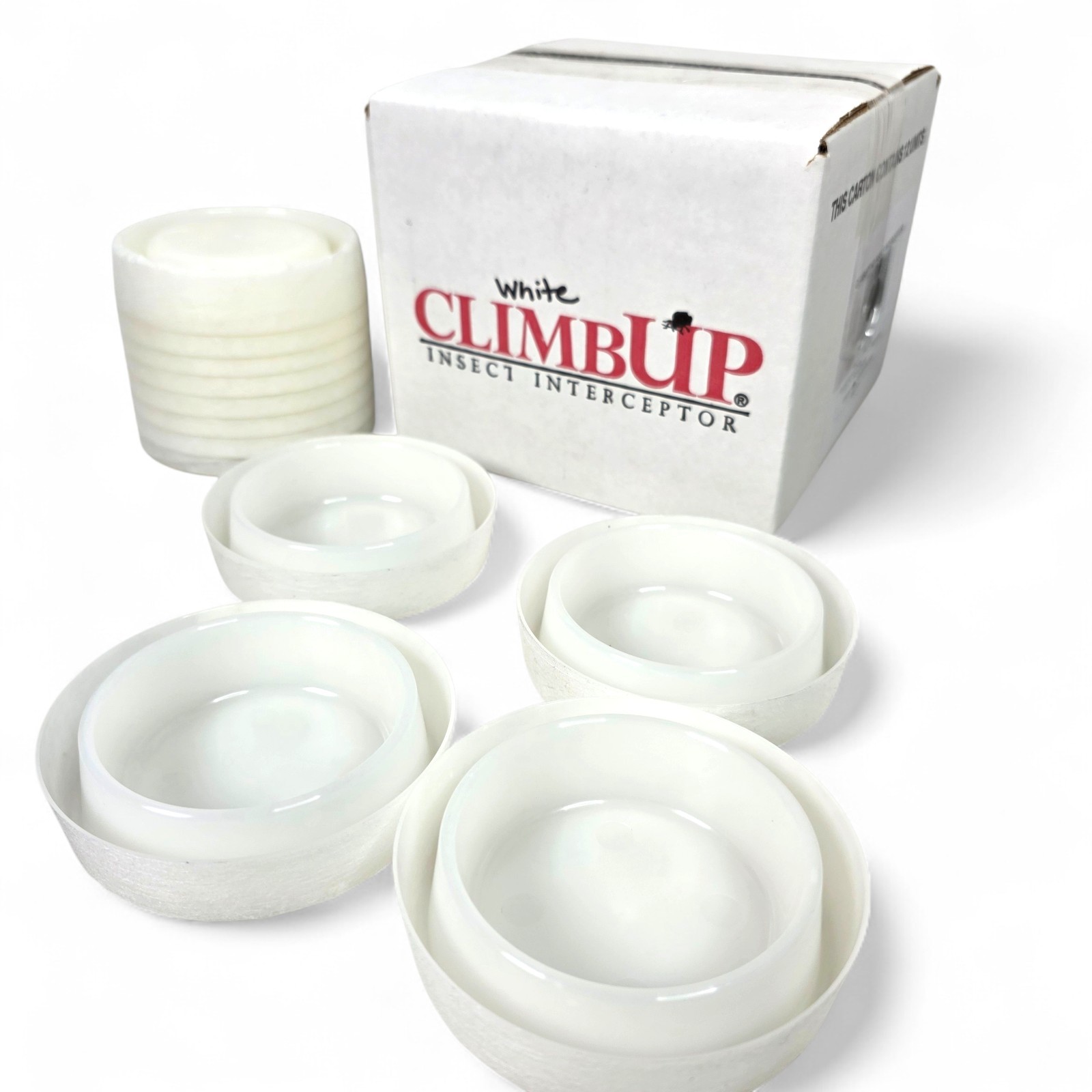 12 ClimpUP Insect Bed Bug Interceptor Furniture Leg Traps Climb Up NEW White