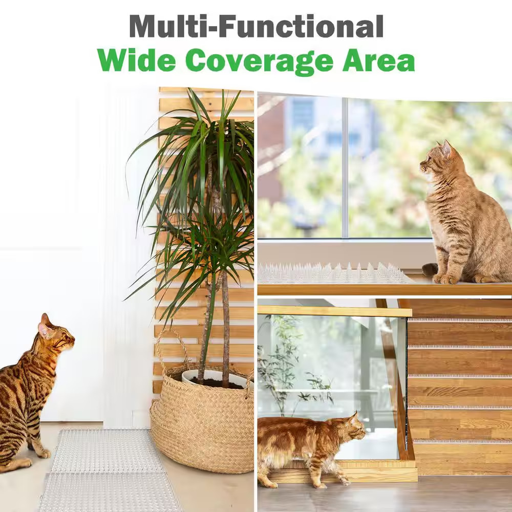 16-Pack 13 X 16 In. Cat Deterrent Mat with Spikes, Indoor/Outdoor Scat Mat to Ke