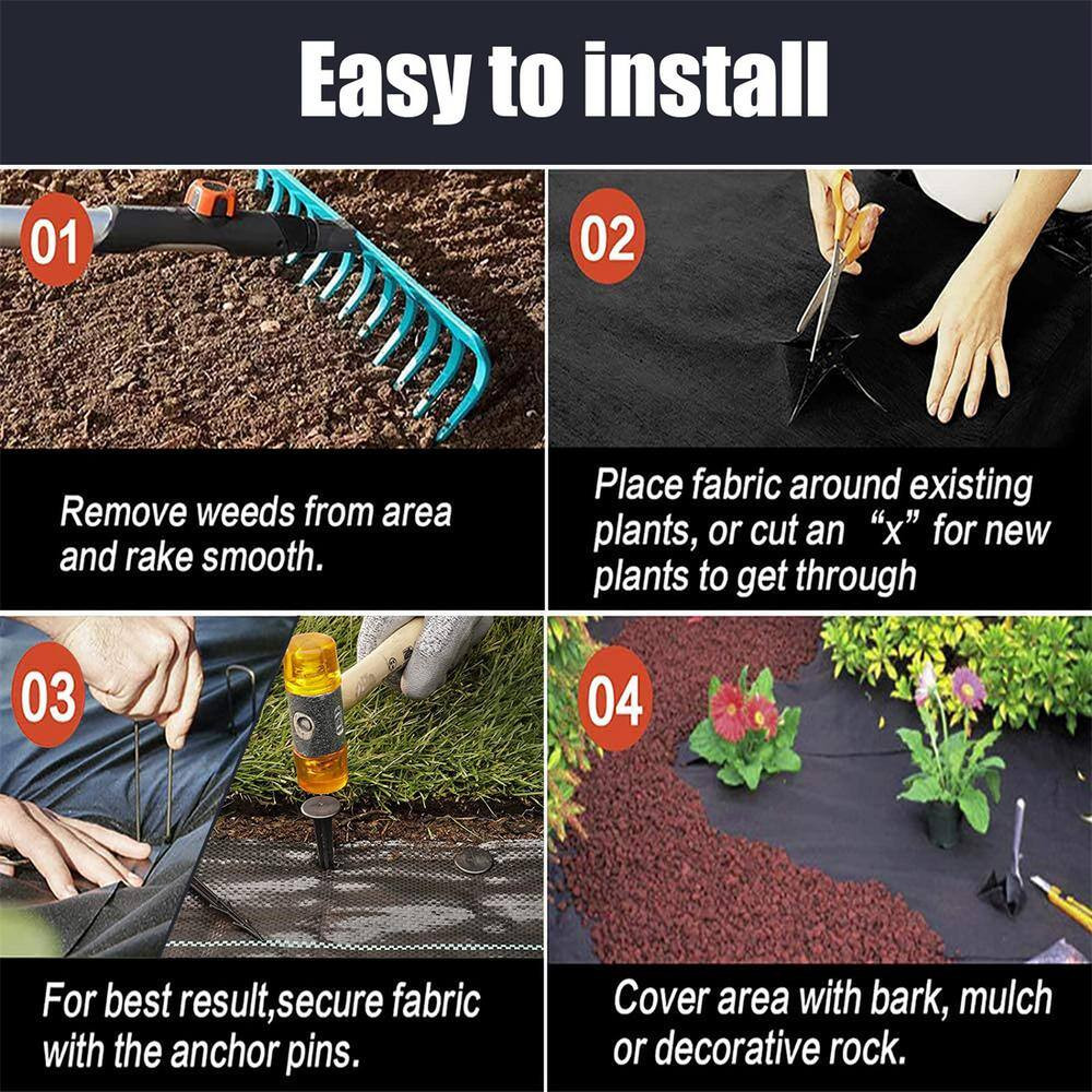 4 Ft. X 100 Ft. Fabric Polypropylene Garden Weed Barrier Landscape
