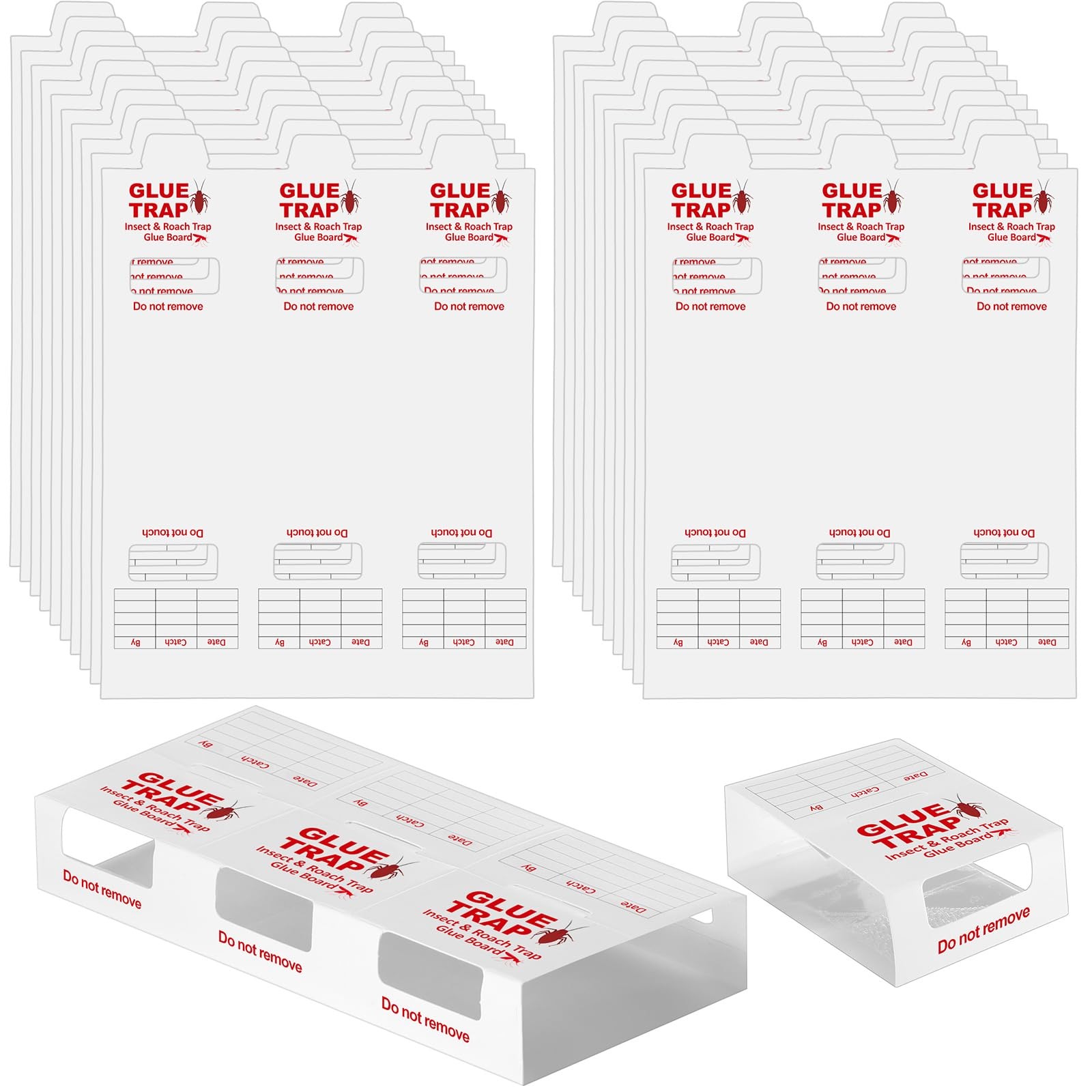 Qualirey 60 Pack/20 Sheets Spider And Insect Glue Insect Traps Glue Boards Bulk