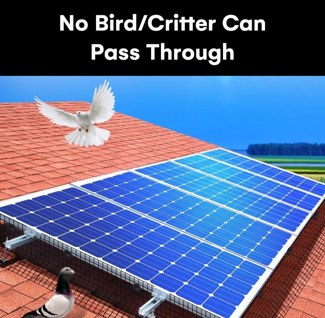 Flybold 6in X 100ft Wire Mesh Bird Critter Guard for Solar Roof Panels – PVC & –