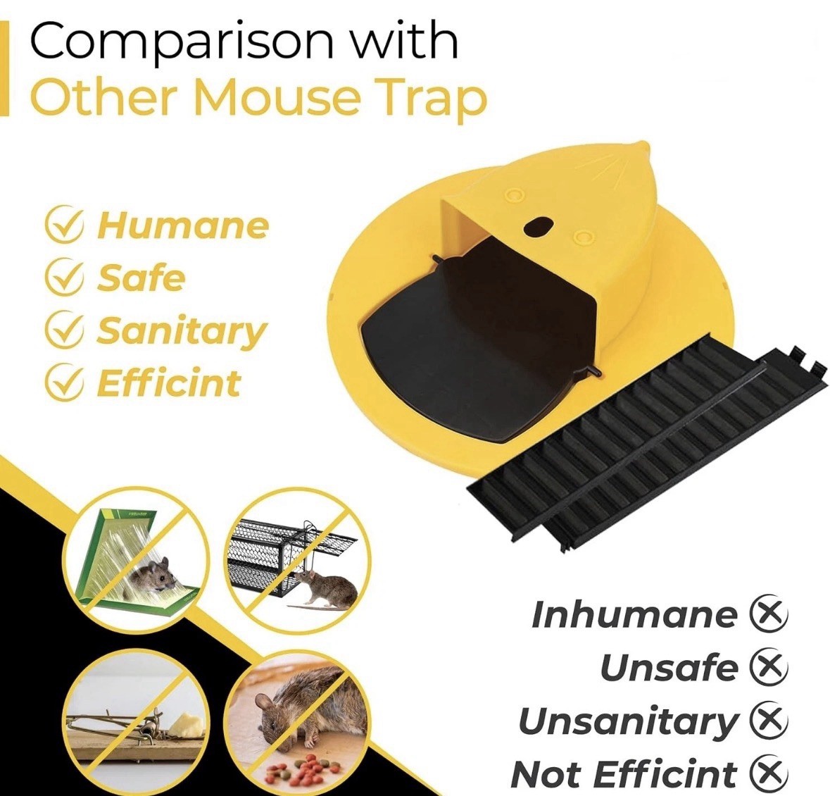 Mouse Rat Trap Flip & Slide Mouse Trap Bucket Catcher Mousetrap Slide Bucket Lid