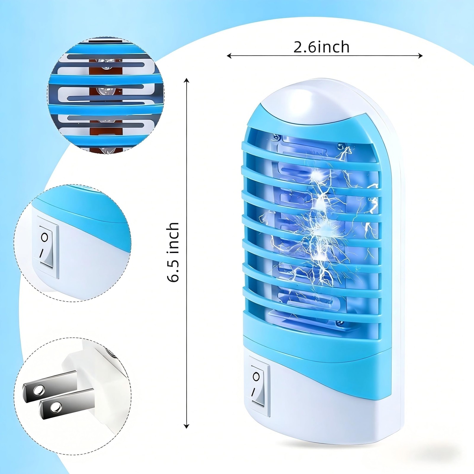2026 Plug in Bug Zapper 6 PCS,Electronic Mosquito Zapper Indoor Bug Zapper Pl…
