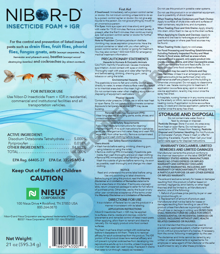 21 oz Nibor-D Insecticide Foam + IGR Kills Drain & Fruit Flies Gnats Roaches etc