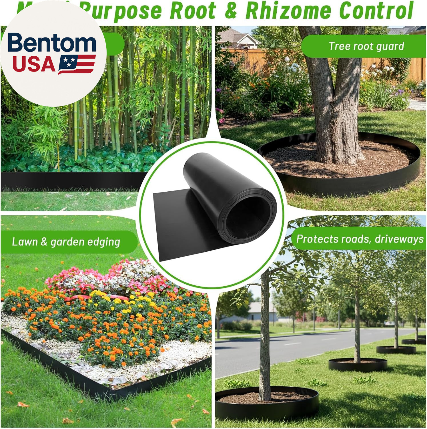 Tree Root Barrier 12In X 20Ft X 60Mil, Heavy-Duty Recycled HDPE Root Blocker Rol