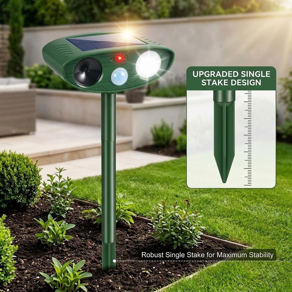 2Pack Sonic Fortress Pro Deer Repellent Solar Ultrasonic Animal Repellent Outdoo