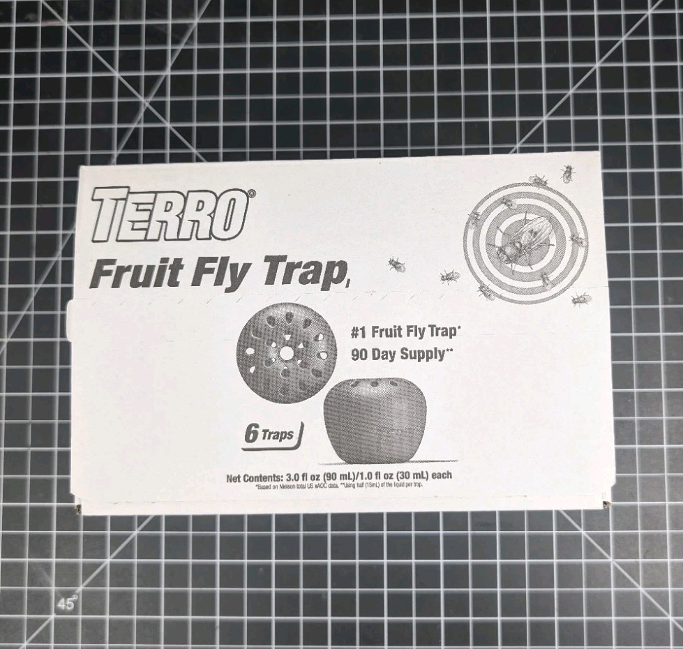 12pk Terro Fruit Fly Traps Indoor (two 6 Pack boxes) + 520 Days of Lure Supply