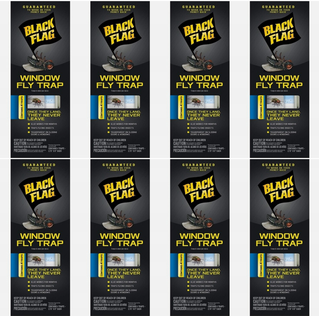 ( 8 PACK ) Window Fly Trap Black Flag – 32 Traps