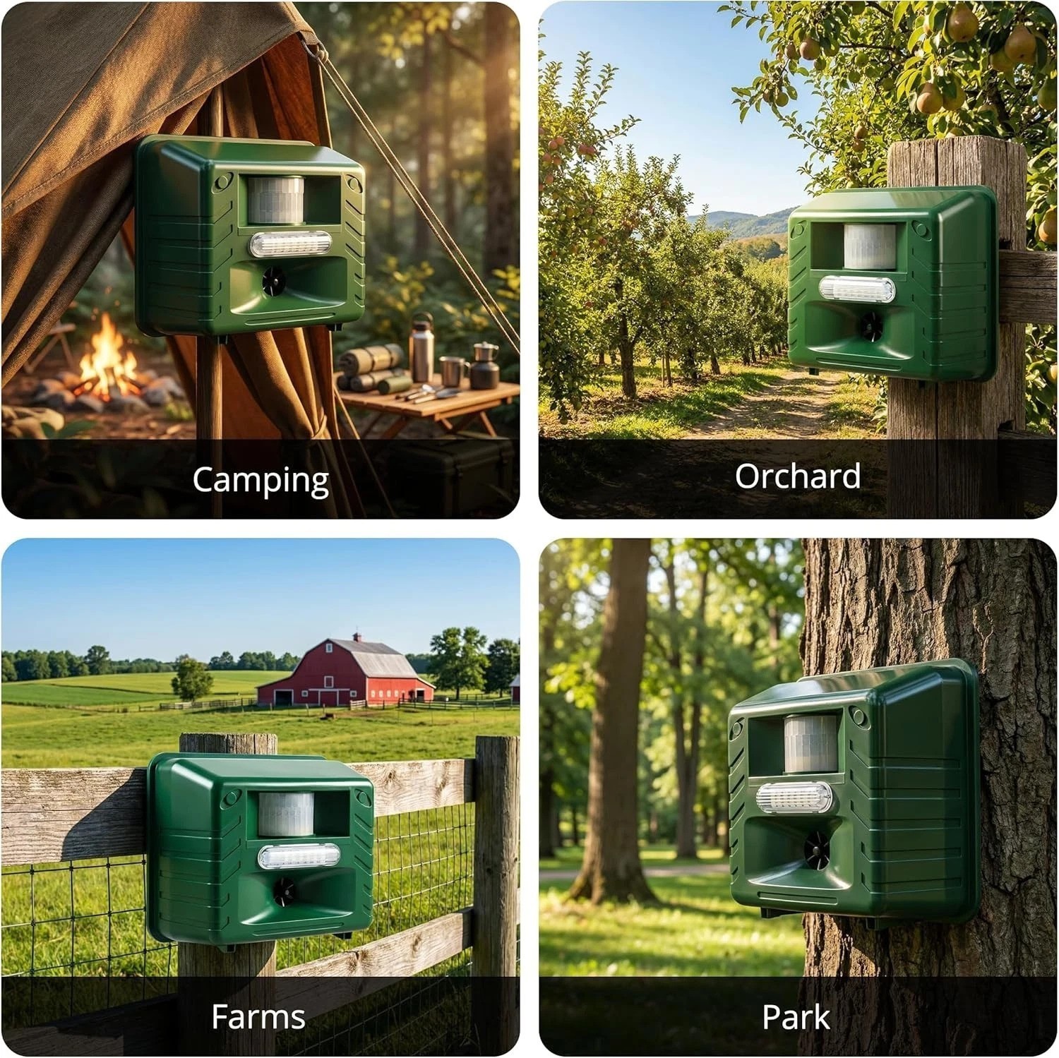 Effective Yard Sentinel Repeller, Ultrasonic, 3 Modes, Dual Power, Wide Coverage