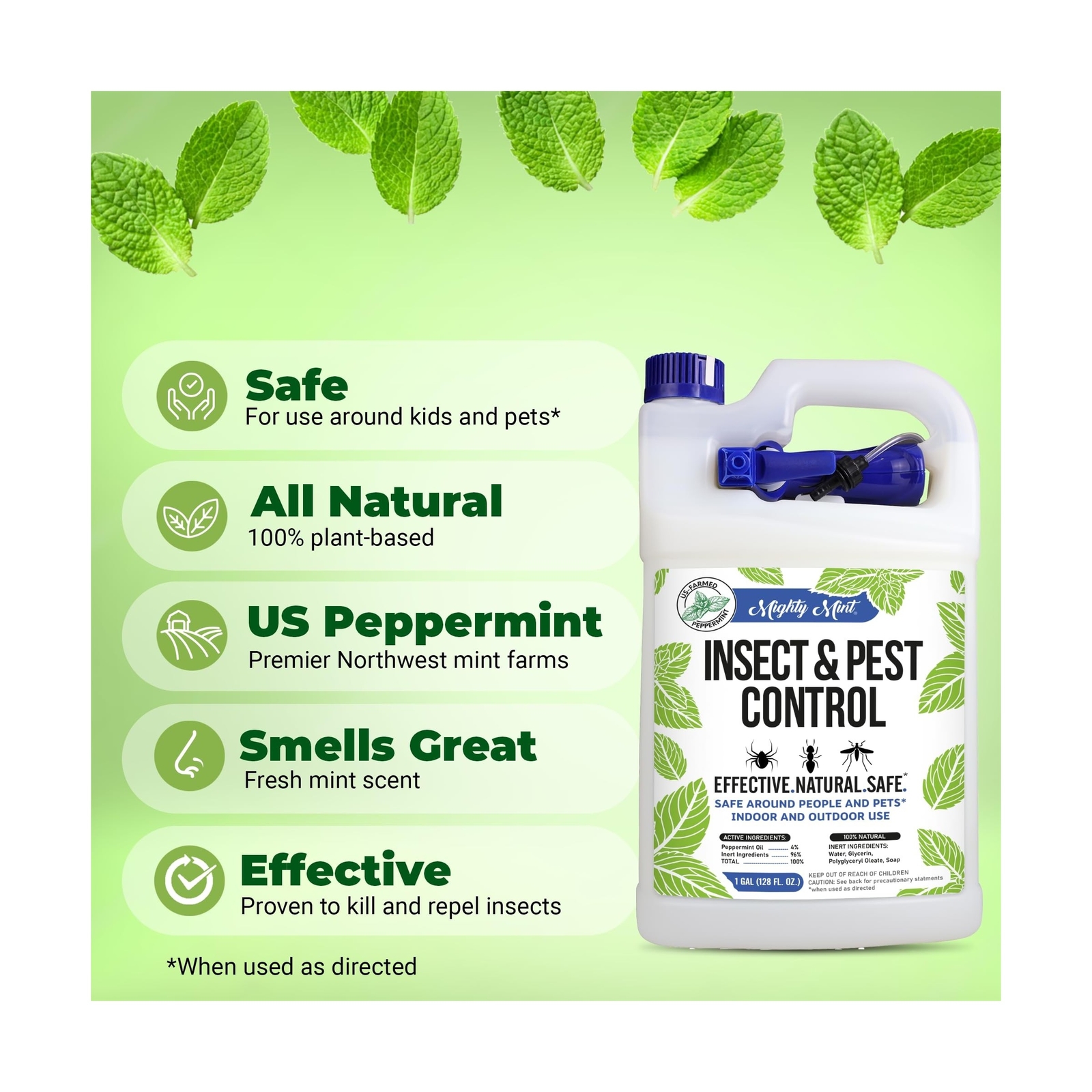 Mighty Mint Gallon (128 oz) Insect and Pest Control Peppermint Oil – Natural …