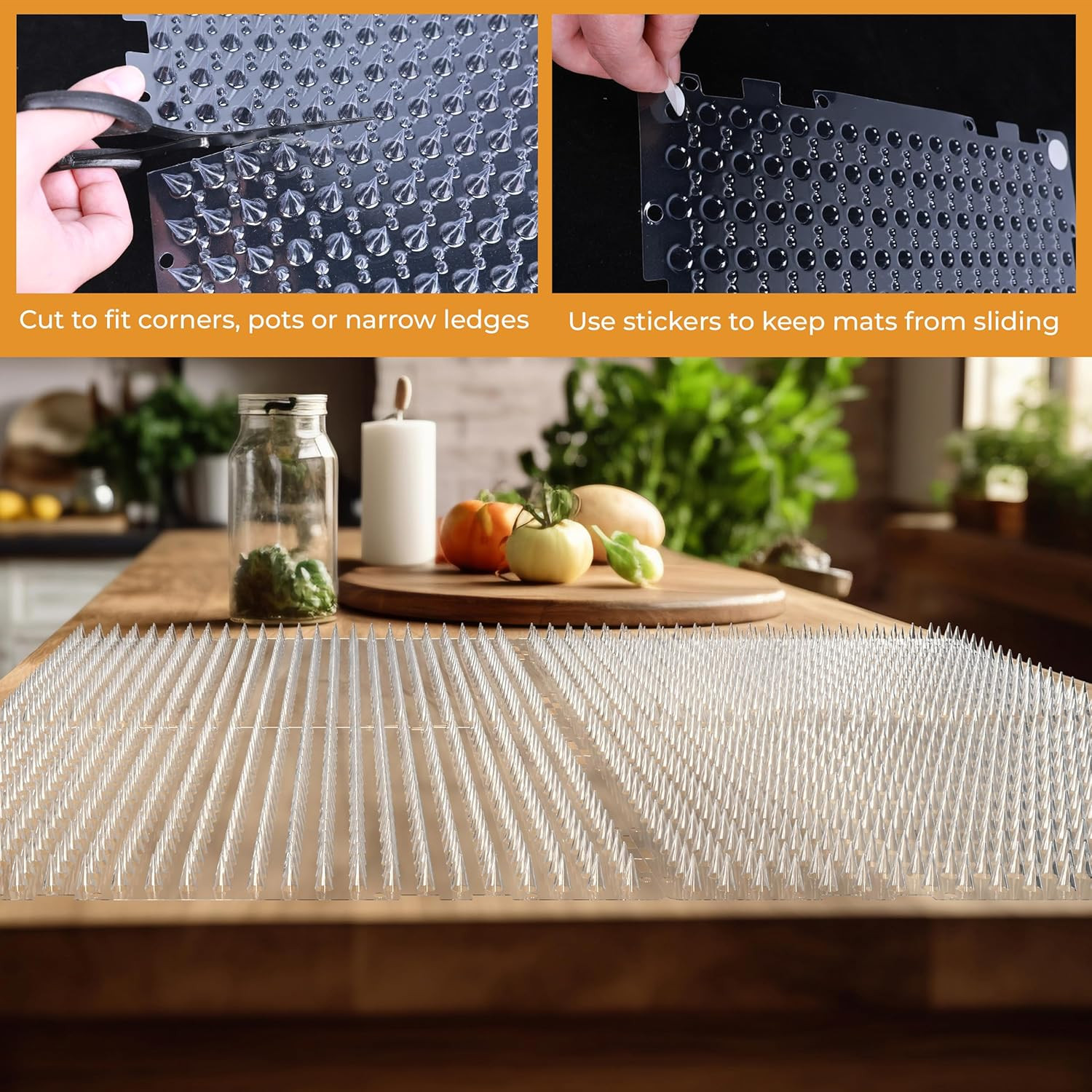 Clear Scat Mat for Cats, 10 Pack 16″ X 13″ Cat Deterrent Mats with 1″ Spikes and