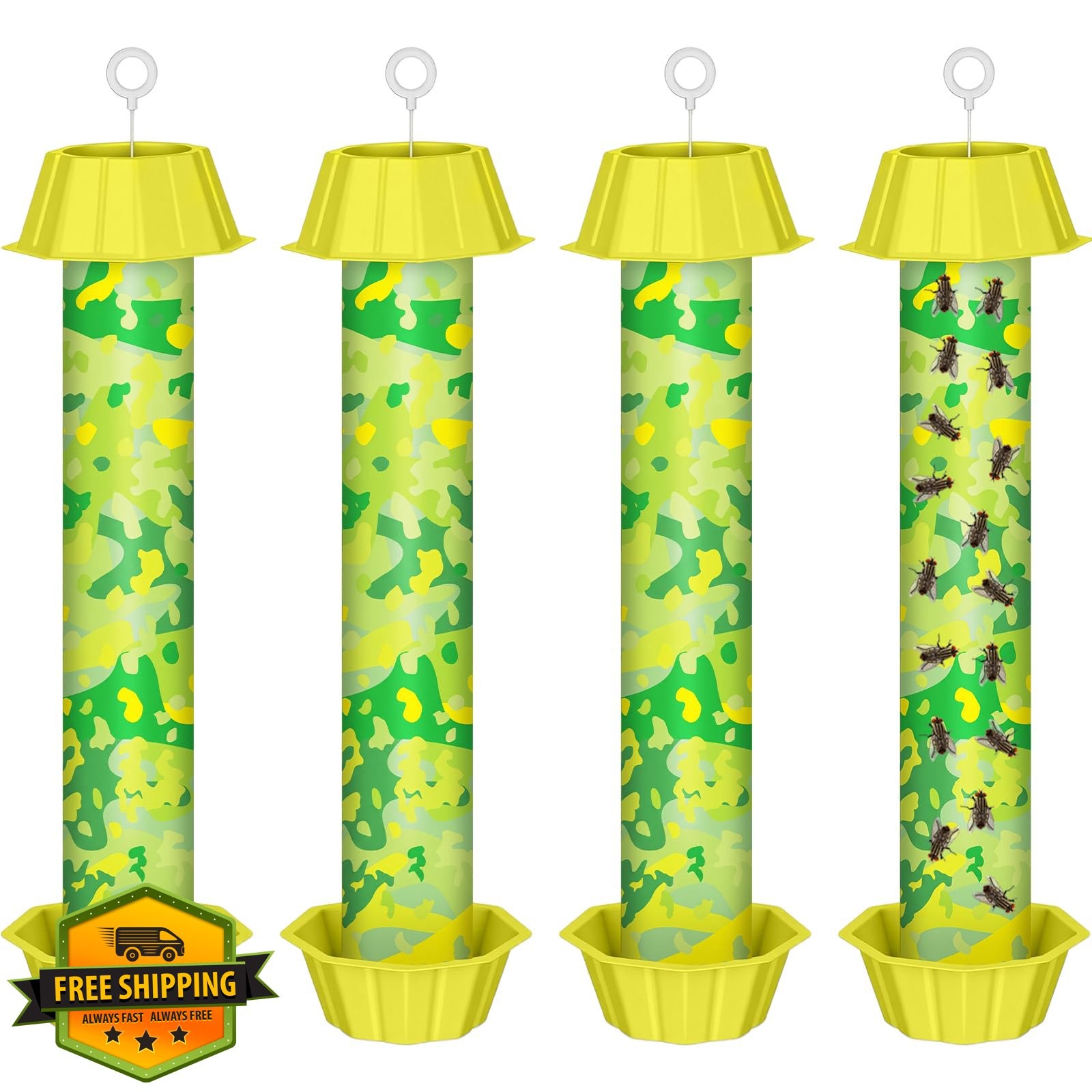 Qualirey 4 Pcs Sticky Fly Trap Elegant Style
