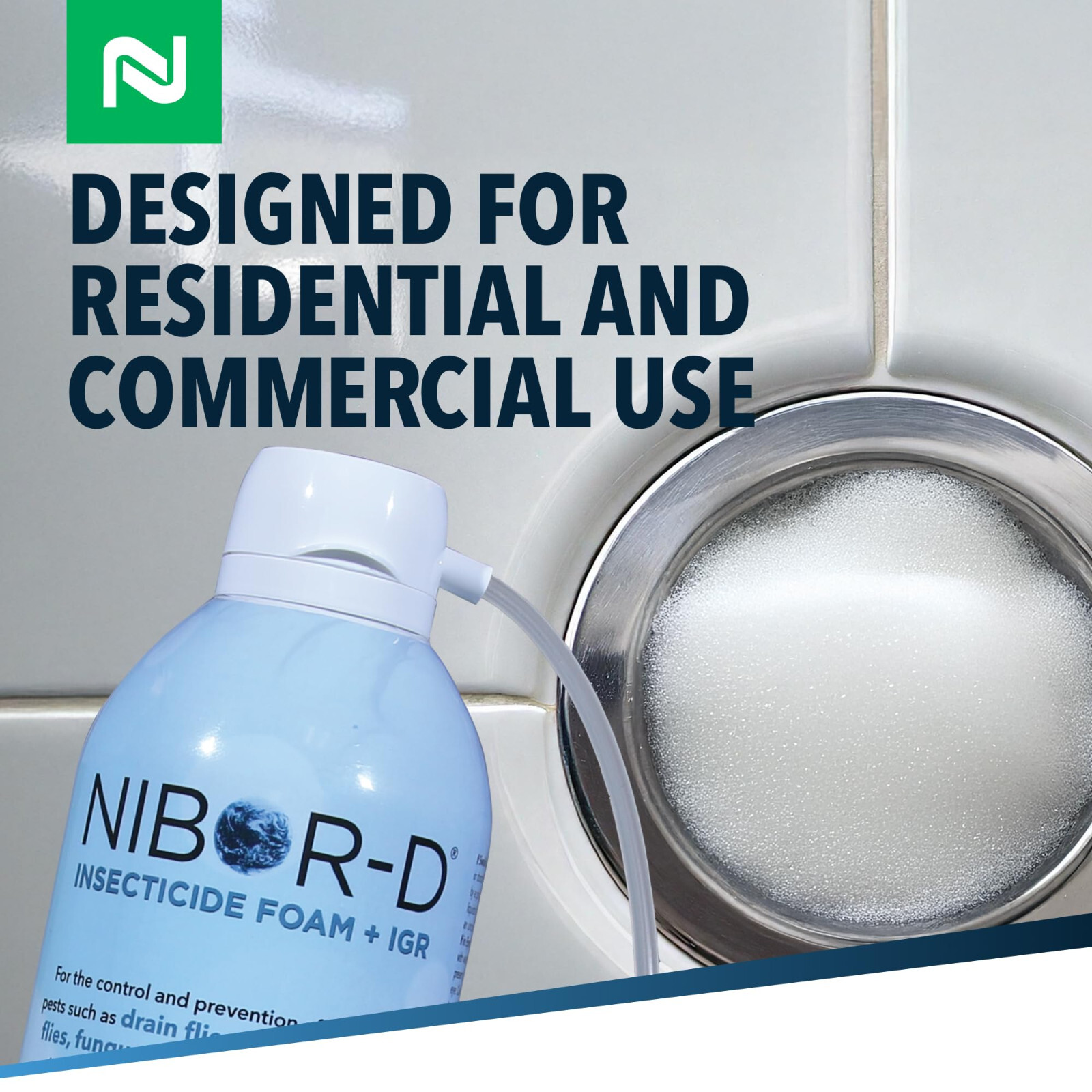 21 oz Nibor-D Insecticide Foam + IGR Kills Drain & Fruit Flies Gnats Roaches etc