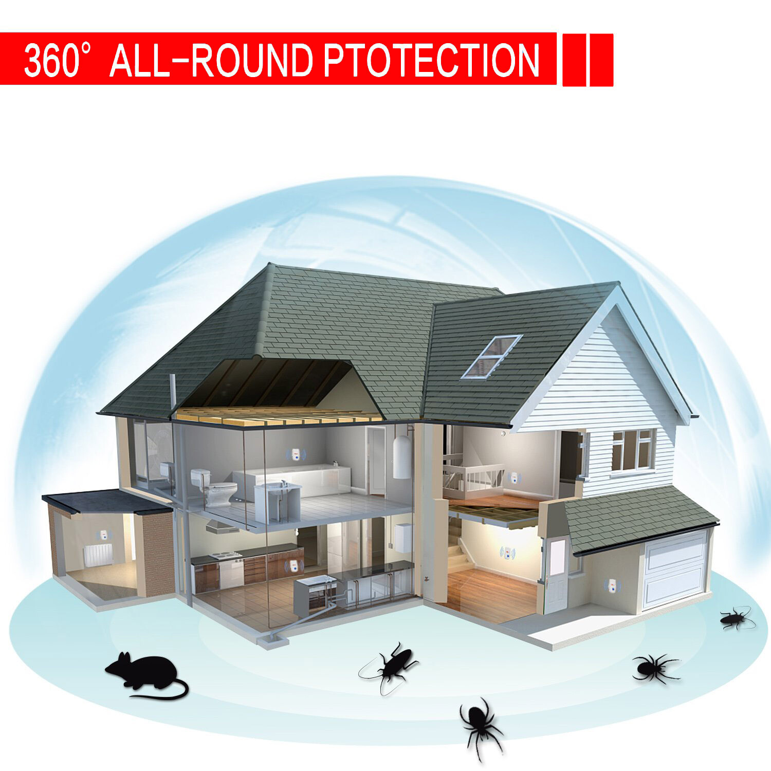 6PCS Ultra-Sonic Mosquito, Rat, Spider, Bug And Pest Repellent No-pestz Plug In
