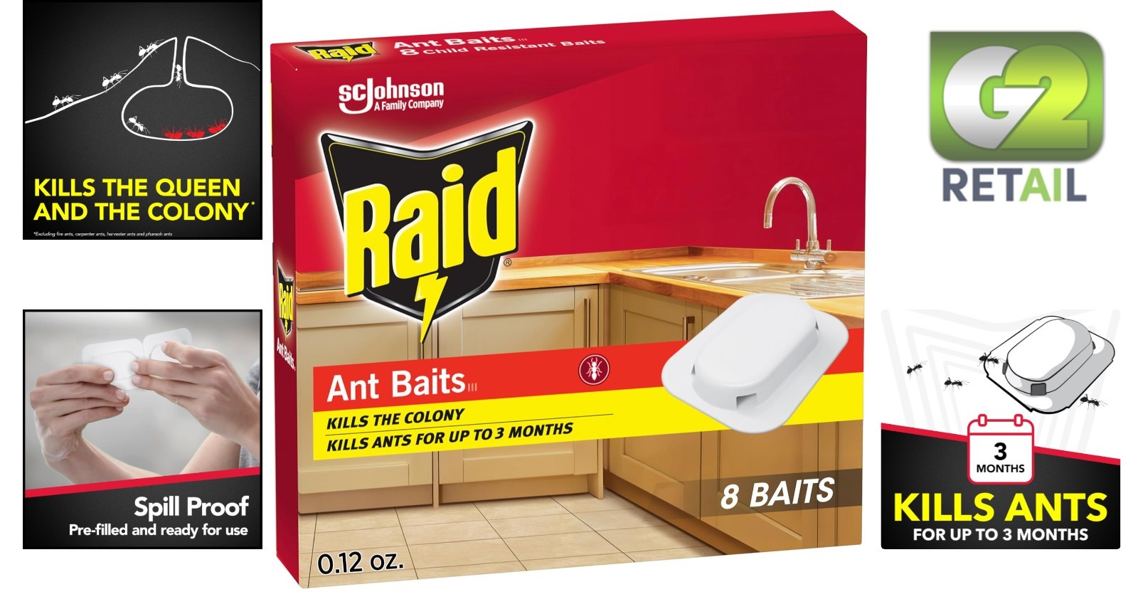 Effective Raid Ant Killer Baits, 8 Count – Child-Safe Solution for Indoor Ants