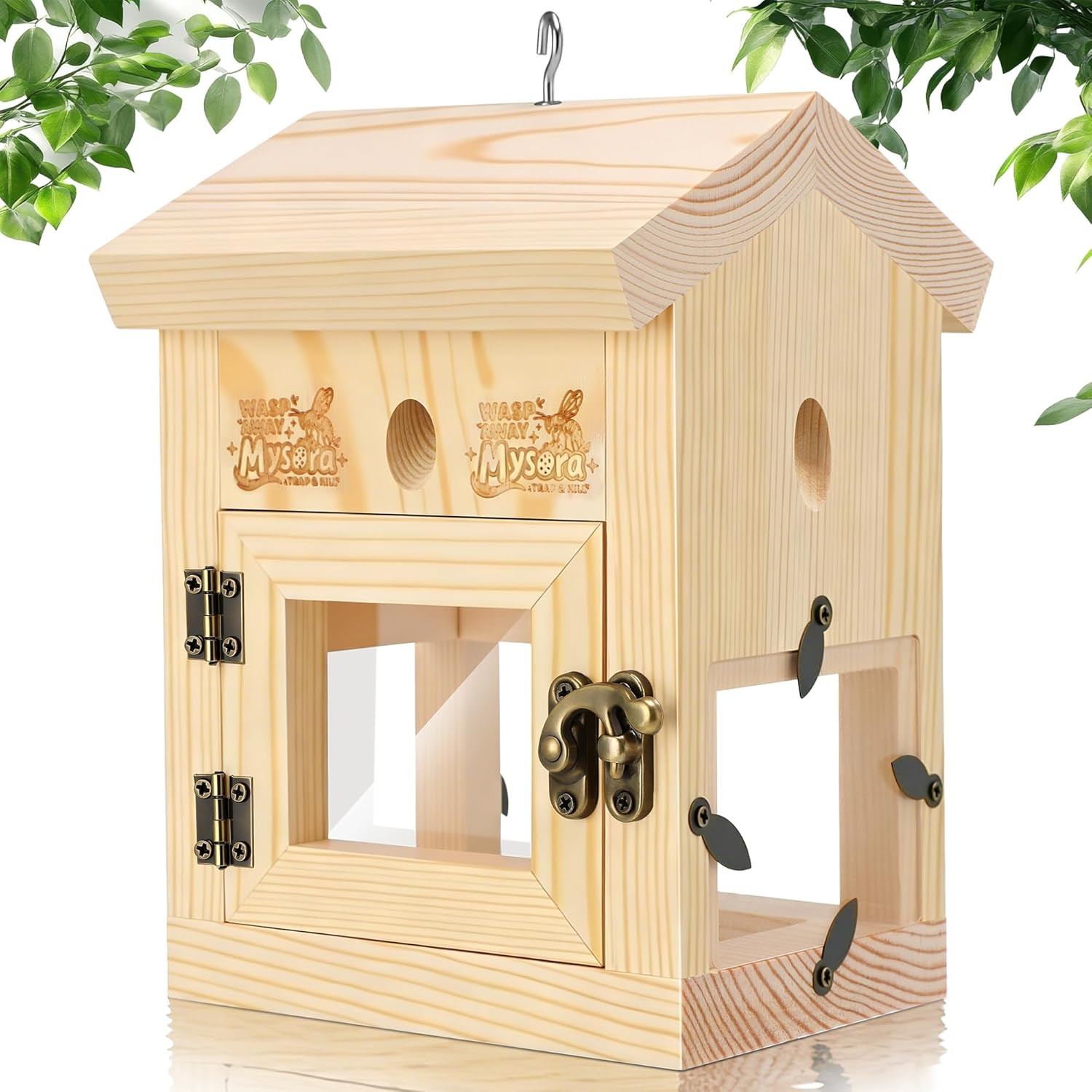 1 Pack Carpenter Bee Trap for Outside, 2 in 1 Catch & Release Wood Boring Bee Tr