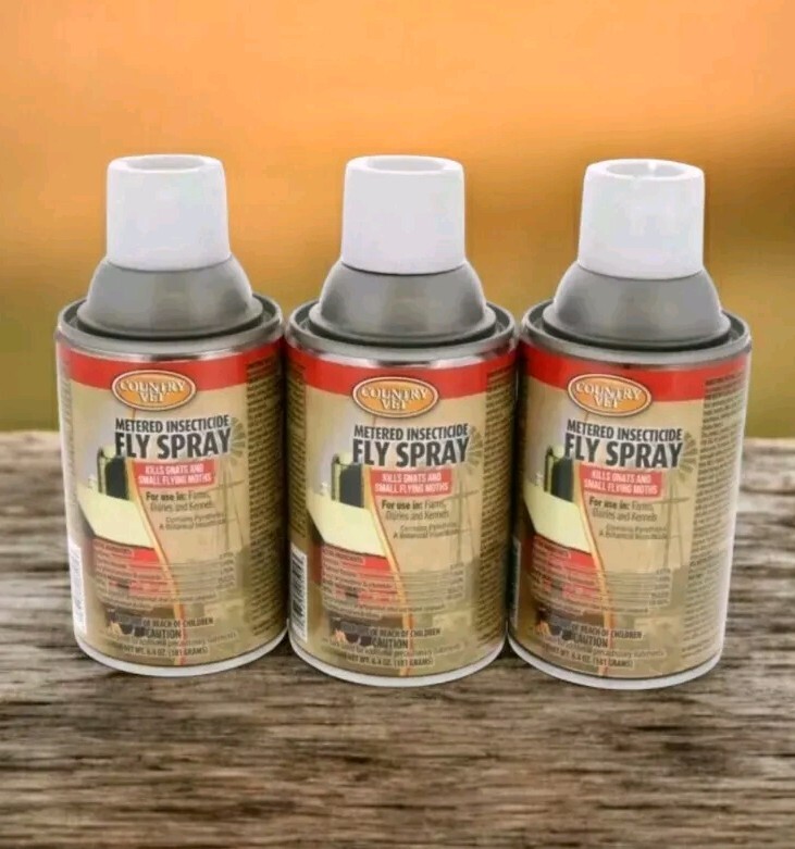 (3) Country Vet Metered Fly Control Spray Refill 30 Day Supply ~ New