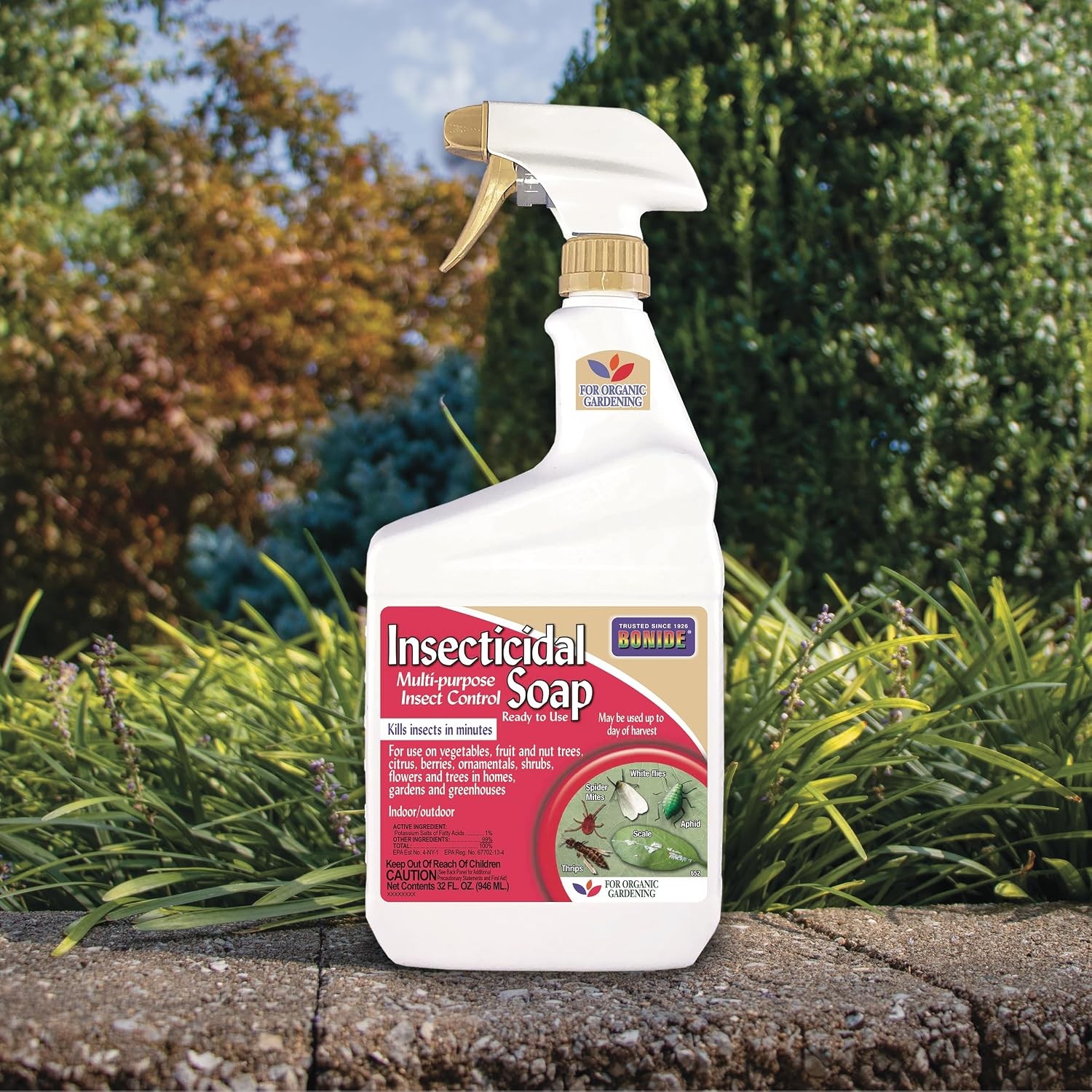 Insecticidal Soap, 32 Oz Ready-To-Use Spray Multi-Purpose Insect Control for Org