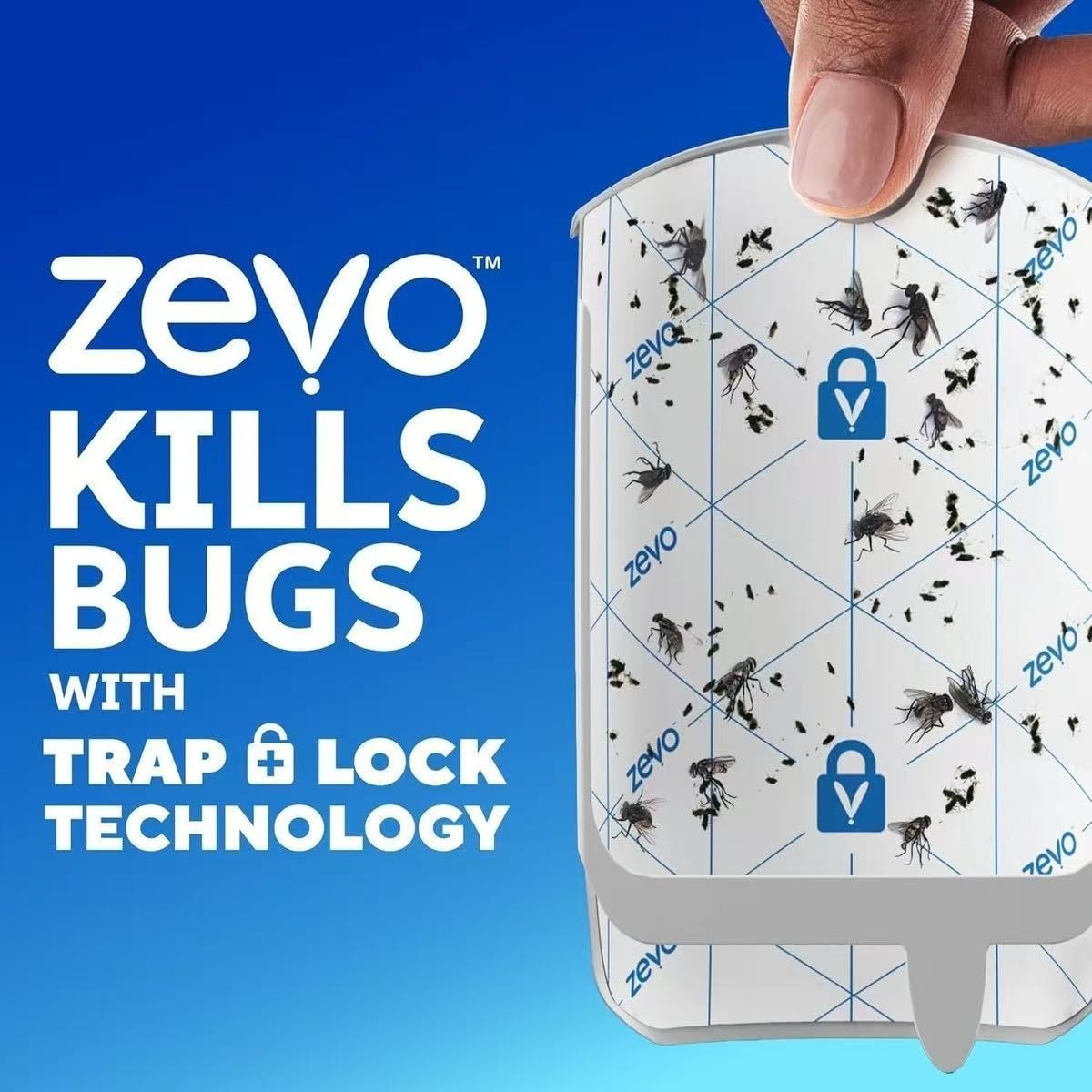 1Pack Zevo Flying Insect Trap Refill Catch Gnats House & Fruit Flies Easy to Use