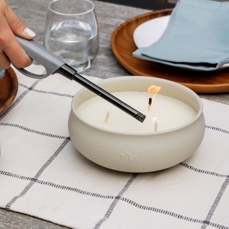 2pk 3 Wick Concrete Bowl Citronella Jar Candle 3lb