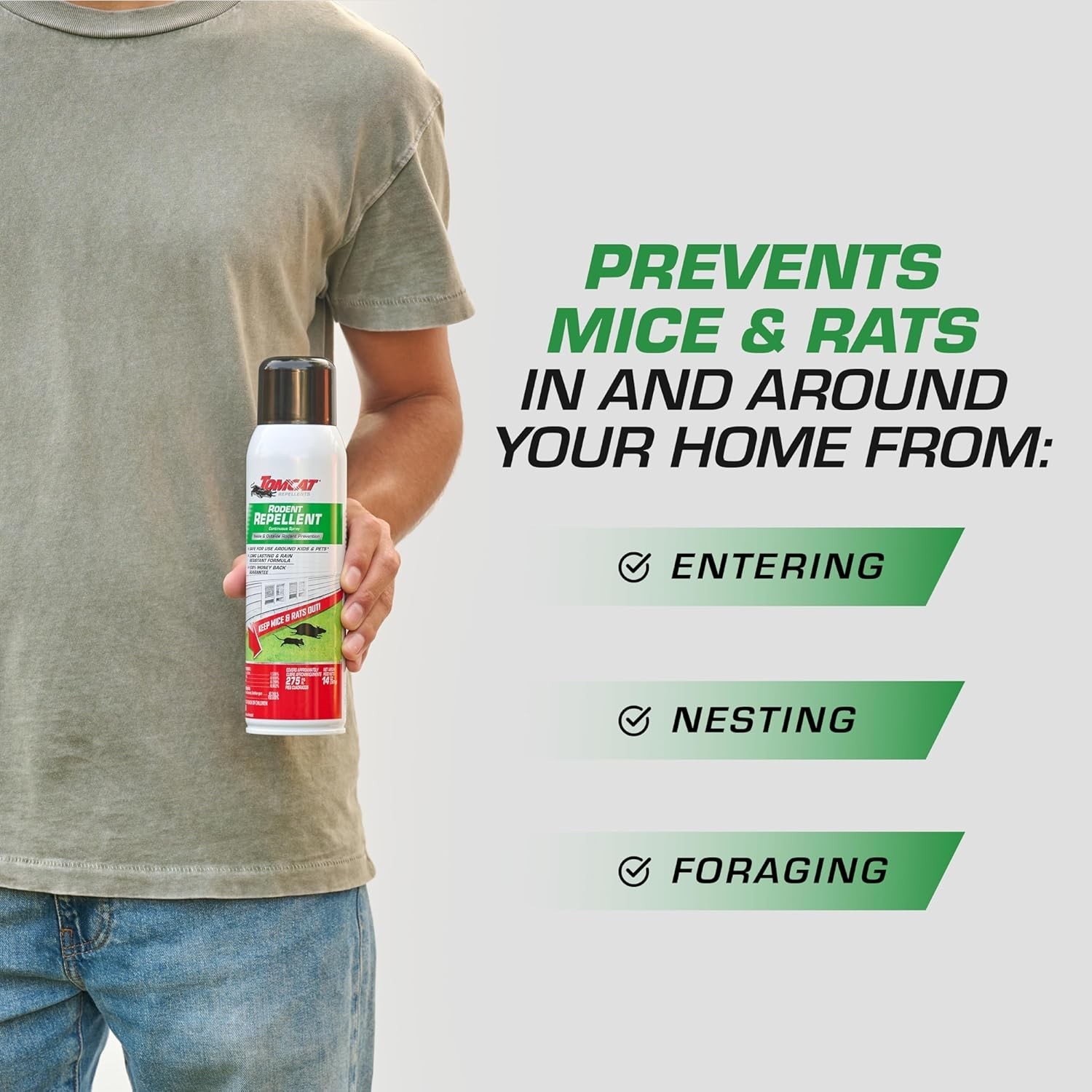 Long-Lasting Rodent Repellent Spray – Child & Pet Safe, Rain-Resistant Formula