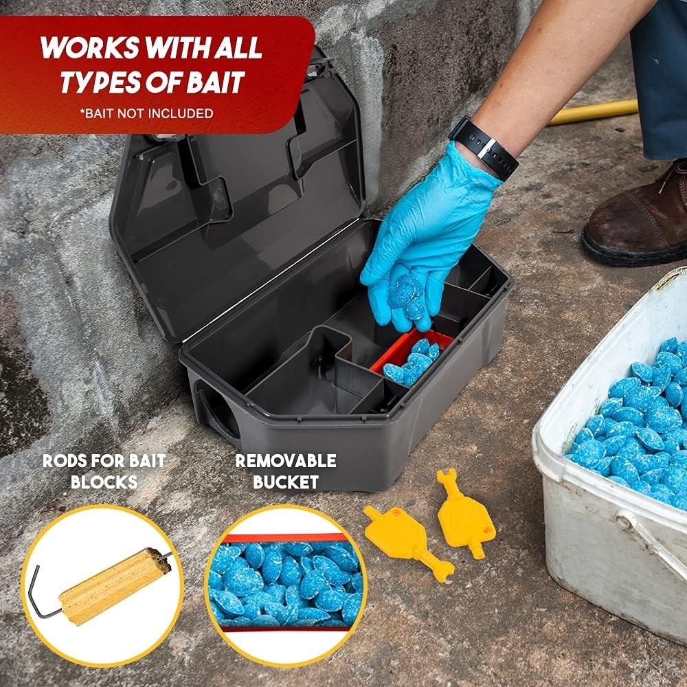 Effective Rat Bait Station – 2 Pack, Durable & Pet-Friendly for Outdoor Use