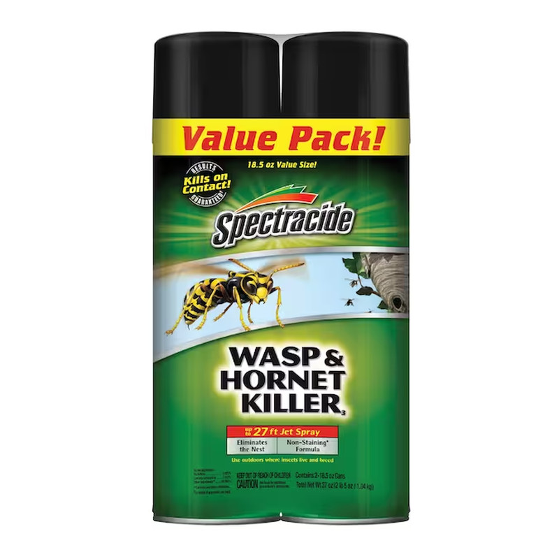 2-Pack Spectracide Wasp and Hornet Killer 18.5 oz 27Ft Jet Spray Nest Eliminator
