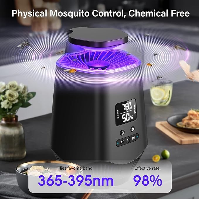 Fooxem Fruit Fly Traps Smart Flying Insect Temperature Sensor IT10 – BLACK