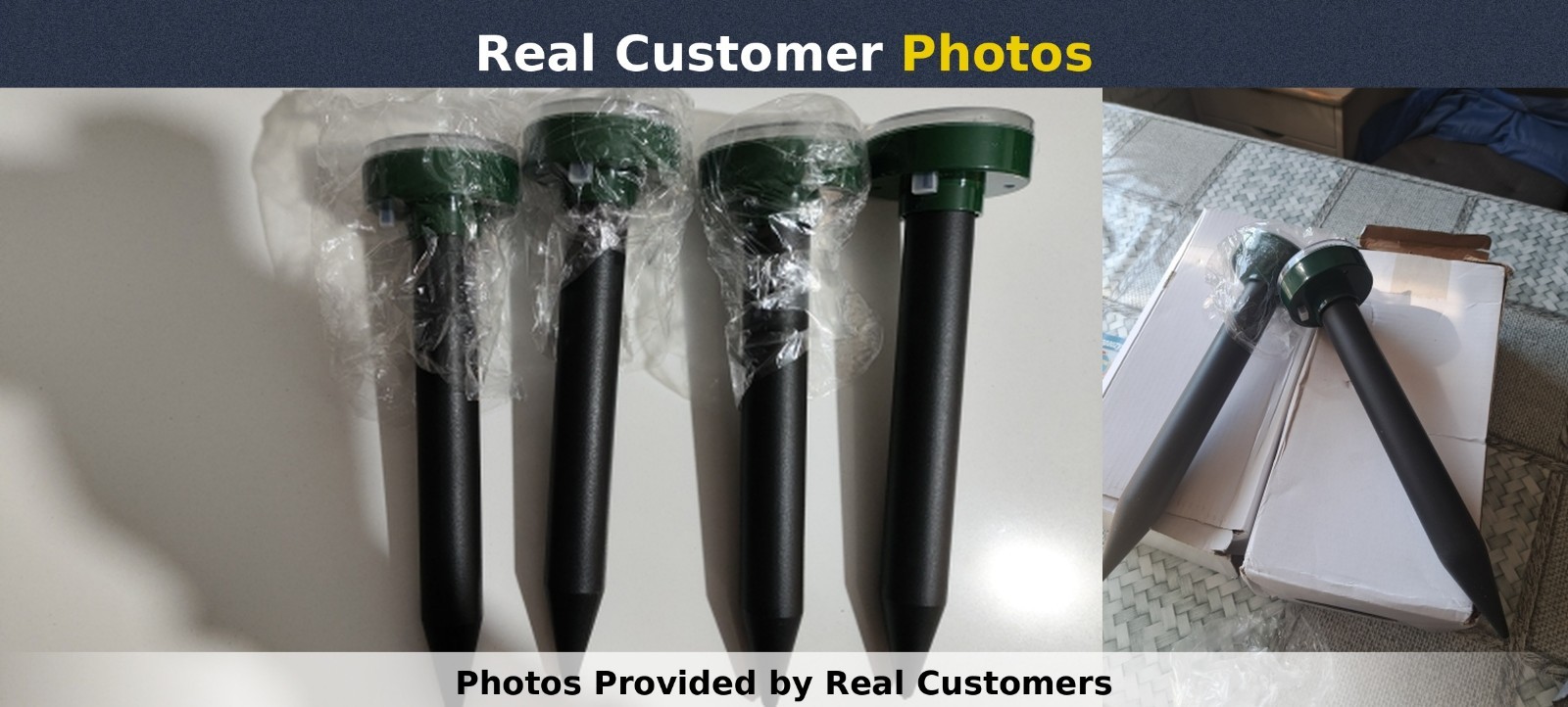 4 PCS Solar Power Ultrasonic Repellent Mice Gopher Mole Snake Squirrel Repeller