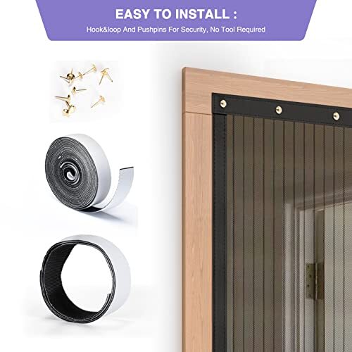 Titan Mall Magnetic Screen Door, Self Sealing Screen Assorted Colors , Sizes