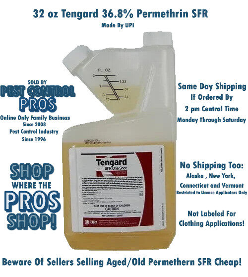 Tengard 36.8% Permethrin SFR Control Insecticide Roach Flea 32 oz No Ship to NY