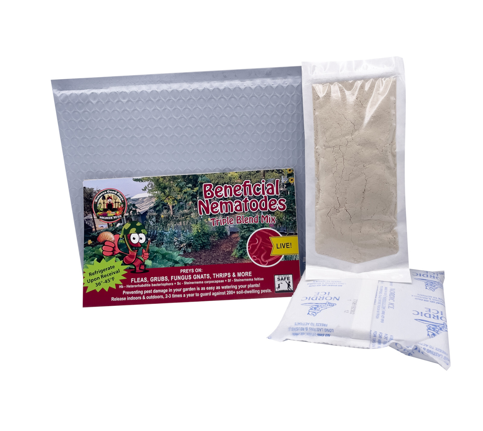 30 Million Beneficial Nematodes Triple Blend HB+SC+SF Targets 200+ Soil Pests