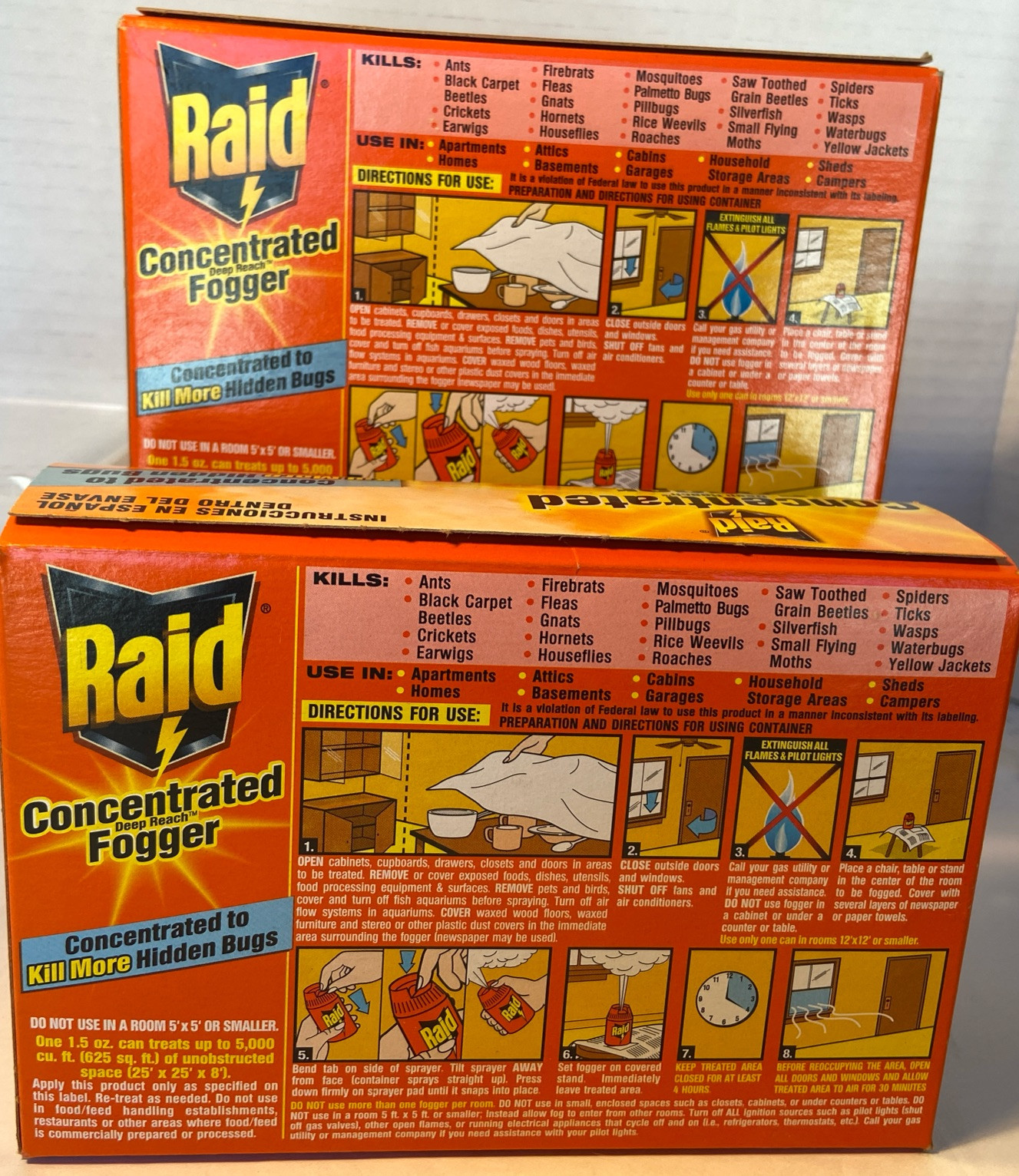 Raid® Concentrated Deep Reach Pest Killer, Fogger for Roaches 1.5 fl oz, 6 Cans