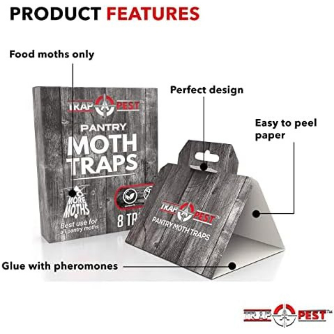Pantry Moth Traps Safe Glue with PheromonesP 8 Pack Effective Adhesive Non Toxic