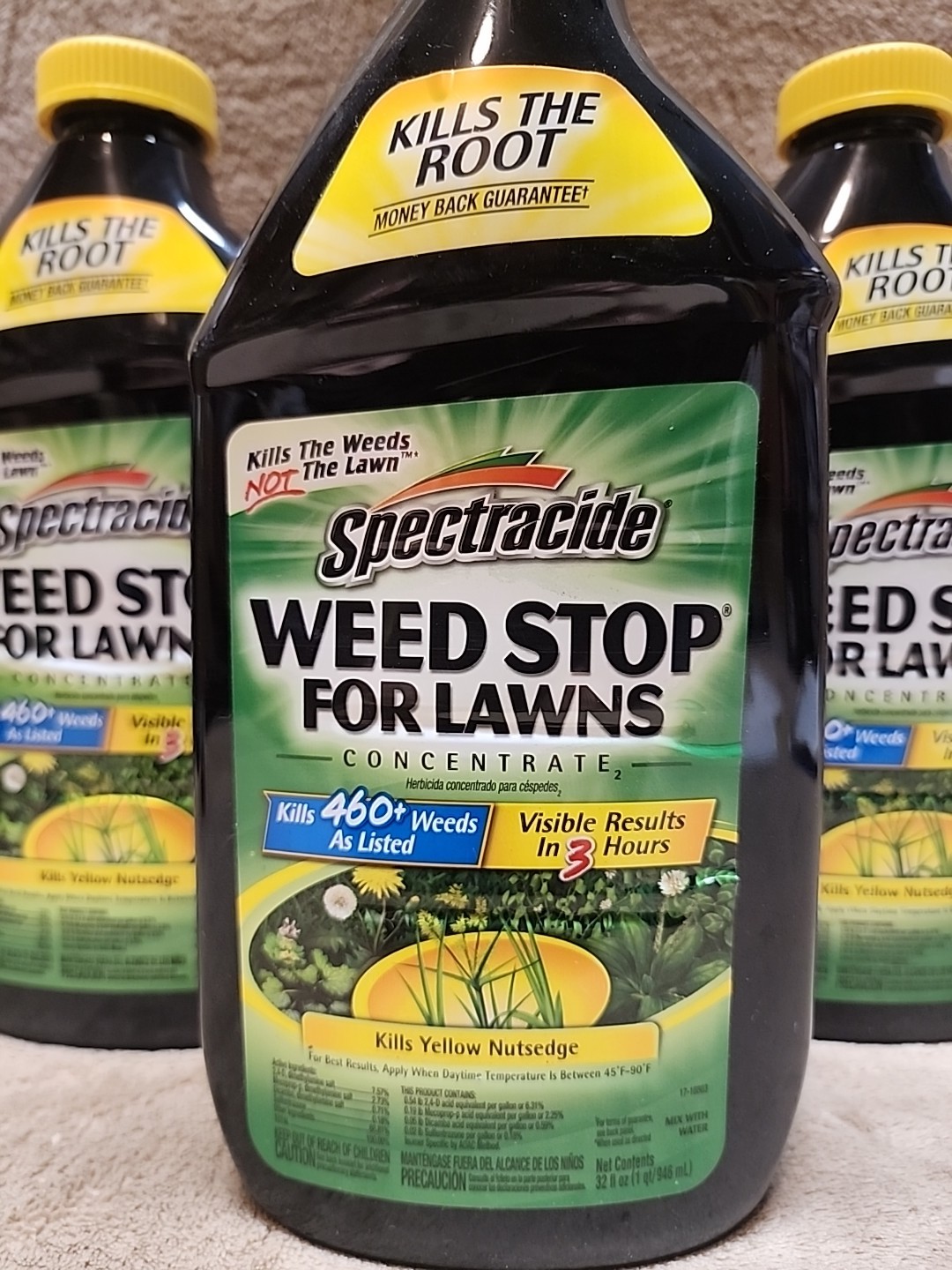 Lot of 3: Spectracide Weed Stop For Lawns Concentrate 32oz Bottles
