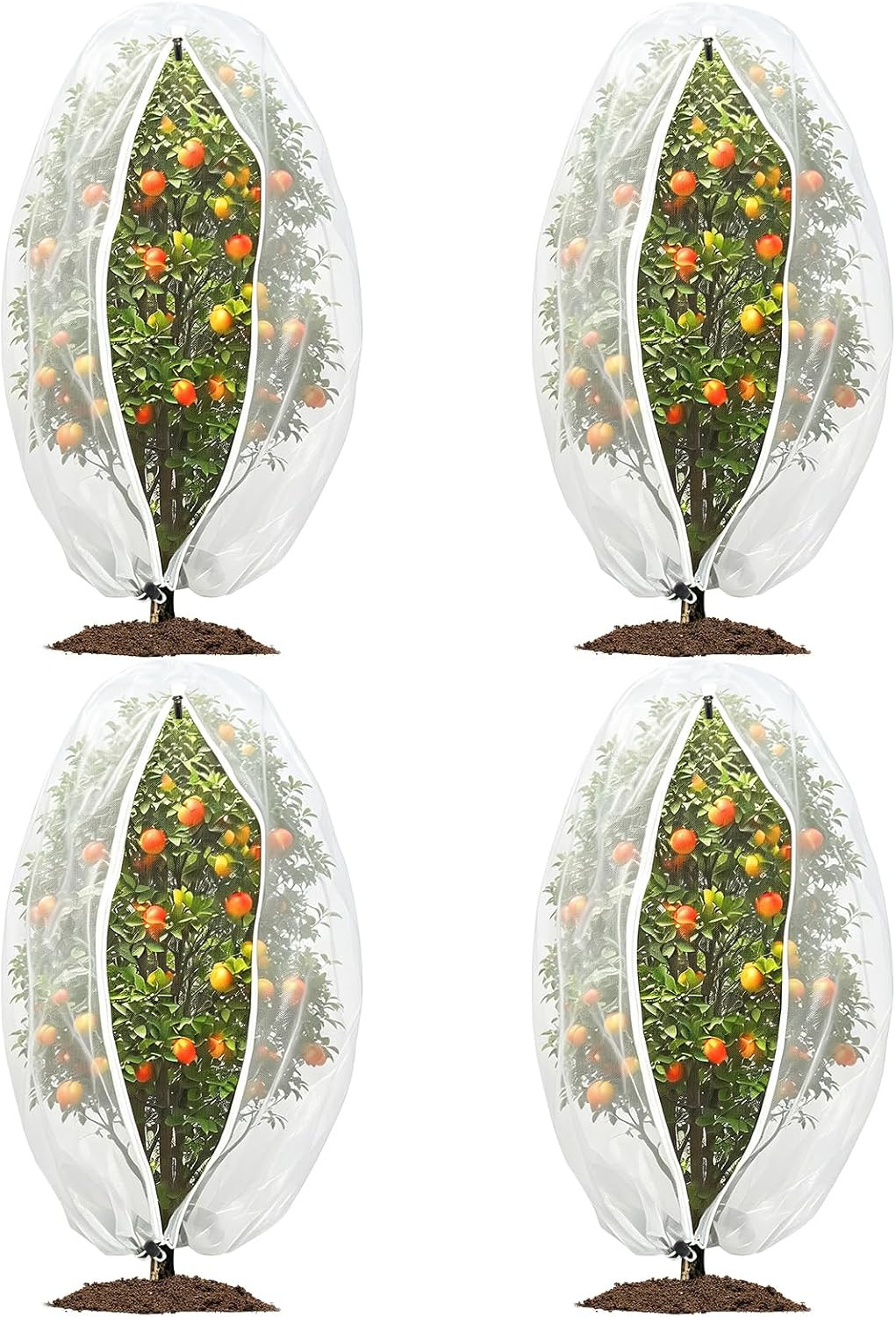 4PCS Bird Netting for Garden Protection, 2.3 X 3.3FT Reusable Pest Barrier Mesh