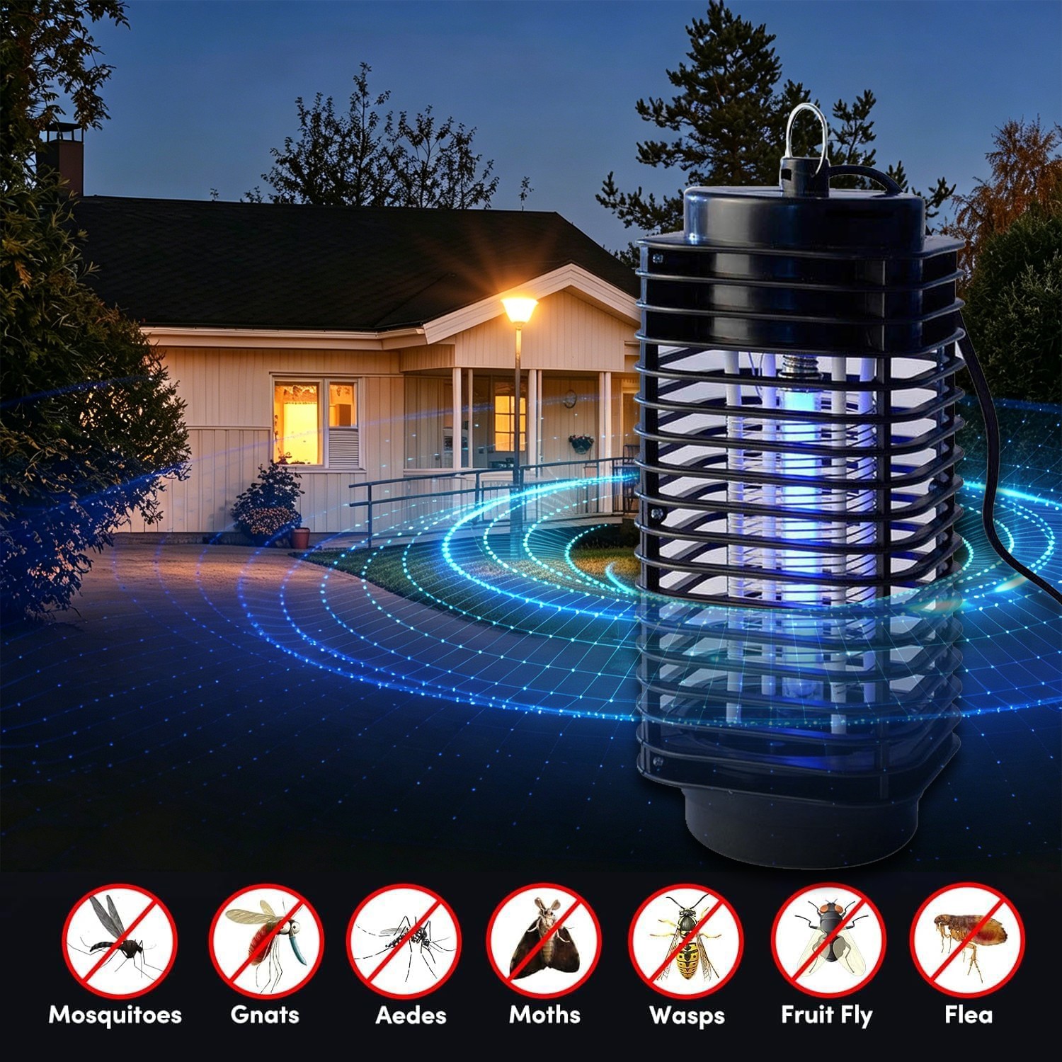2PCS Electric Bug Zapper Mosquito Repellent Fly Trap Flying Insect Zapper Killer